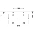 Двойная раковина Duravit ME by Starck для мебели, белая, 1300x490 мм, с переливом и 3 отверстиями под смеситель (2336130030) - миниатюра фото 2