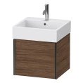 Тумба подвесная Duravit XViu для раковины 235050, 397x484x454 мм, 1 ящик, цвет walnut dark/черный матовый (XV42330B221) - миниатюра фото 1