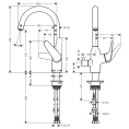 Однорычажный кухонный смеситель Hansgrohe Focus M42 с поворотным изливом (71803000) - миниатюра фото 2