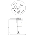 Потолочная душевая головка GESSI Rilievo 250 мм, шарнирная, цвет nero XL (59152#299) - миниатюра фото 2