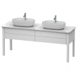 Напольная тумба Duravit Luv для двух моек 743x1788x570, 2 выдвижных ящика, белый шелковисто-матовый (LU9562B3636) - миниатюра фото 1