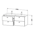 Подвесная тумба Duravit Brioso с 4 ящиками, 1290 мм, цвет «Тичинская вишня» (BR410601073) - миниатюра фото 2