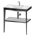 Консоль напольная Duravit XViu с раковиной и полкой, 850x800x480 мм, цвет black matt/crome (XV4715EB210) - миниатюра фото 1