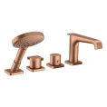 Смеситель для ванны AX Citterio E на 4 отверстия в цвете шлифованное красное золото (36411310) - миниатюра фото 1
