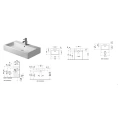 Раковина Duravit Vero Умывальник шлифованный с перел без отв под смеситель включая крепление 700x470мм Цвет Черный - миниатюра фото 2