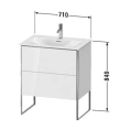 Тумба напольная Duravit XSquare под раковину с двумя ящиками, Black High Gloss (XS452304040) - миниатюра фото 2
