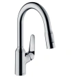 Кухонный смеситель Hansgrohe Focus M42 с вытяжным душем, хром (71801000) - миниатюра фото 1