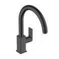 Кухонный смеситель Hansgrohe Vernis Shape M35 матовый черный однорычажный (71871670) - миниатюра фото 1
