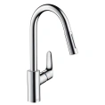Кухонный смеситель Hansgrohe Focus с поворотным и вытяжным изливом (31815800) - миниатюра фото 1