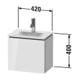 Тумба подвесная Duravit L-Cube 400 мм White High Gloss с одной дверцей (LC6133R2222) - миниатюра фото 2