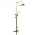 Душевая стойка GESSI Minimalistic с термостатом и верхним душем 250 мм в золотом цвете Gold PVD (35175#246) - миниатюра фото 1