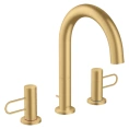 Смеситель для раковины AX Uno на 3 отверстия, цвет шлифованное золото (38054250) - миниатюра фото 1