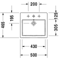 Раковина Duravit Vero 500x465 мм, белая, для верхнего монтажа (315500000) - миниатюра фото 2