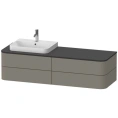 Столешница Duravit Happy D.2 Plus 16x1300x550мм для тумб HP4934/4944/4954/4963/4973 с вырезом под раковину SX, цвет graphite supermat (HP031HL8080) - миниатюра фото 1