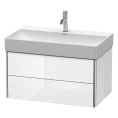 Тумба подвесная Duravit XSquare 397 мм белая глянцевая с 2 ящиками (XS416202222) - миниатюра фото 1