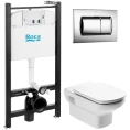 Комплект подвесного унитаза Roca Dama Senso с инсталляцией и системой двойного смыва - миниатюра фото 1