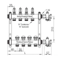 Коллекторная группа REHAU HKV-D на 11 выходов (РЕХАУ - 12081111002)1x3/4ЕК из нержавеющей стали с регулирующими и термостатическими вентилями и расходомерами - миниатюра фото 4