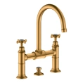 Элегантный смеситель для раковины AX Montreux в цвете шлифованное золото (16510250) - миниатюра фото 1