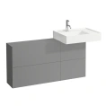 Тумба под раковину Laufen Kartell 120 см, сланцево-серый, с фасадом на 1 дверцу и 2 створки (4.0829.2.033.642.1) - миниатюра фото 1
