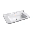 Керамическая раковина Kerasan Waldorf 120х55 см белая с хромированной заглушкой (4144K1bi/cr*1) - миниатюра фото 1