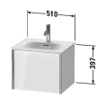 Тумба подвесная Duravit XViu белая глянцевая 510x420x397 мм с выдвижным отделением (XV40310B222) - миниатюра фото 2