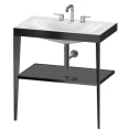 Напольная консоль Duravit XViu с раковиной и полкой, 850x800x480 мм, цвет black matt/flannel grey high gloss lacquer (XV4715TB289) - миниатюра фото 1
