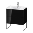 Тумба напольная Duravit XSquare под раковину с двумя ящиками, Black High Gloss (XS452304040) - миниатюра фото 1