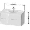 Тумба подвесная Duravit XViu 565x1010x469мм для раковины, 2 ящика, цвет walnut dark/черный матовый (XV41170B221) - миниатюра фото 2