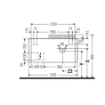 Столешница Duravit Happy D.2 Plus 1300x550 мм, белая глянцевая, с вырезом справа (HP031KR2222) - миниатюра фото 2
