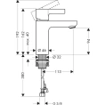 Смеситель для раковины Hansgrohe Metris S настенный 31068000 - миниатюра фото 3