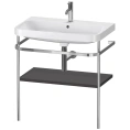 Консольная напольная раковина Duravit Happy D.2 Plus 775x490x850 мм в суперматовом графите (HP4837O8080) - миниатюра фото 1