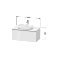 Подвесная тумбочка Duravit D-Neo, 459x1000x550 мм, 1 ящик, белый высокоглянцевый (DE494802222) - миниатюра фото 2