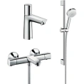 Комплект для ванной Hansgrohe: термостат Ecostat Universal для ванны с душем и смеситель Talis Select E для раковины - миниатюра фото 1