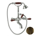 Смеситель для ванны Nicolazzi Forest с ручным душем и деревянными ручками в цвете тёмная бронза (1401DB79) - миниатюра фото 1