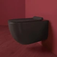 Подвесной унитаз SIMAS Vignoni безободковый, 56x36,5 см, цвет черный глянец (VI18nero bril) - миниатюра фото 1