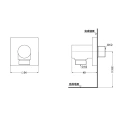 Подключение для шланга TOTO SHOWERS хром 54x49x54 мм (TBW02013R) - миниатюра фото 2