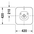 Раковина Duravit Bacino 420x420 мм без площадки под смеситель, белая (333420000) - миниатюра фото 2