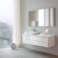 Столешница Duravit Universal с отверстиями под раковину и смеситель 1600x550 мм, белый глянец (UV102C12222 160см) - миниатюра фото 1