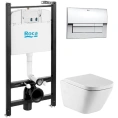 Комплект подвесного унитаза Roca Gap 7893104100 с инсталляцией и кнопкой - миниатюра фото 1