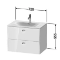 Тумба подвесная под раковину Duravit Brioso с двумя ящиками, цвет White High Gloss (BR431102222) - миниатюра фото 2