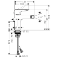 Смеситель для биде Hansgrohe Metris с донным клапаном, хром (31280000) - миниатюра фото 2