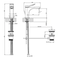 Смеситель для раковины GESSI Rilievo на 1 отверстие с донным клапаном, хром (59005#031) - миниатюра фото 2