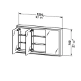 Зеркальный шкаф Duravit L-Cube 120 см с подсветкой и диммером (LC755300000) - миниатюра фото 2