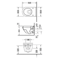 Подвесной унитаз Duravit Starck 3 с антигрязевым покрытием SanitaryGlaze (22250900001) - миниатюра фото 5
