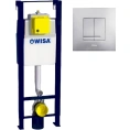 Система инсталляции для унитазов Wisa XS WC Front Basic Cr с кнопкой XS Delos DF матовый хром - миниатюра фото 1