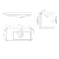 Подвесная раковина Gessi Rettangolo 100x45 см с донным клапаном, белая - миниатюра фото 2