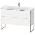 Тумба напольная Duravit XSquare под раковину с двумя ящиками, цвет White High Gloss (XS452602222) - миниатюра фото 1