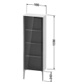Подвесной шкаф Duravit XViu 133 см со стеклянной дверью и полками, цвет орех темный/черный матовый (XV1366LB221) - миниатюра фото 2