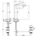 Смеситель для раковины Gessi Rettangolo K с донным клапаном, хром (53005#031) - миниатюра фото 2
