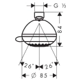 Верхний душ HG Crometta 85 Multi: 3 режима, шарнирное соединение, хром (28425000) - миниатюра фото 2